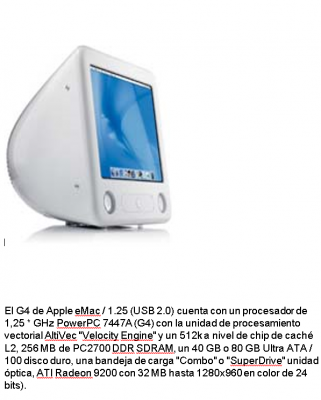 Computadora G4 de Apple eMac