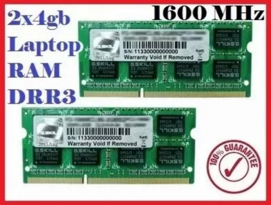 Memoria Ram Ddr3 Laptop 8gb 2x4gb 1600/1333mhz Dual Channel